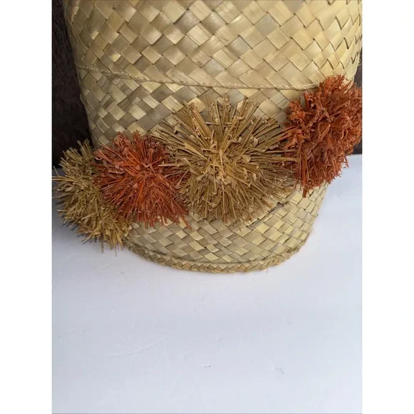 Handmade Nassau Bahamas Woven Tote Bag Handbag Beach Basket Raffia Straw‎ 12"H - Picture 3 of 9